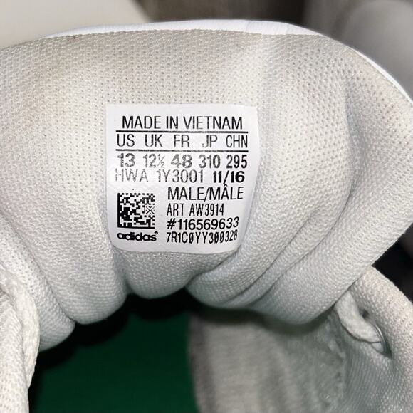 Adidas Mens US Size 13 Cloudfoam Advantage AW3914 White Leather Sneaker Shoes - Picture 10 of 11